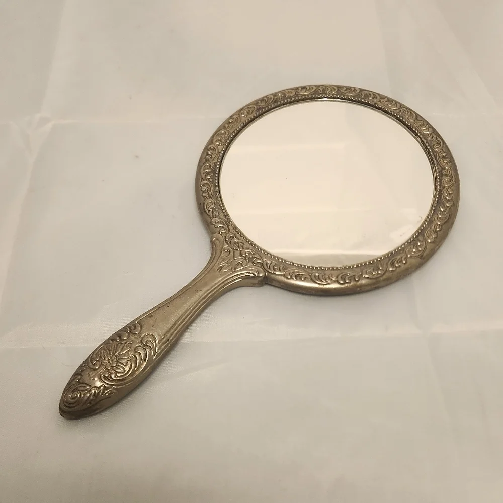 Vintage 3 Piece Sterling Silver Hand Held Mirror, Pocket Mirror and Hair…